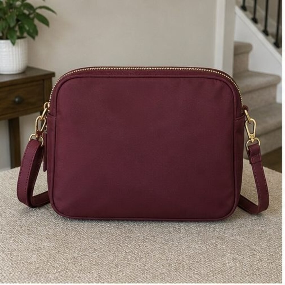 Cognac Nylon Crossbody Bag